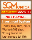 Investment System HYIP Status Button