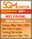 Value Finance HYIP Status Button