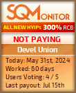 Devel Union HYIP Status Button