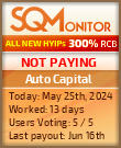 Auto Capital HYIP Status Button