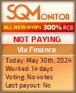 Vix Finance HYIP Status Button