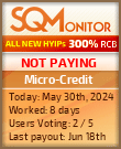 Micro-Credit HYIP Status Button