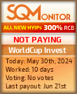WorldCup Invest HYIP Status Button