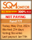 Fund 777 HYIP Status Button