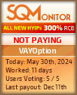 VAYOption HYIP Status Button