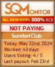 SurebetClub HYIP Status Button