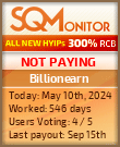 Billionearn HYIP Status Button