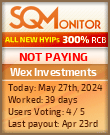Wex Investments HYIP Status Button