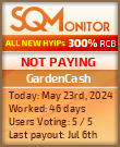GardenCash HYIP Status Button