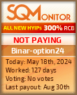 Binar-option24 HYIP Status Button