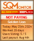 Golden Lion HYIP Status Button