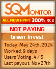 Green-Invest HYIP Status Button