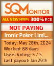 Ironic Poker Limited HYIP Status Button