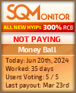 Money Ball HYIP Status Button