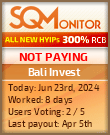 Bali Invest HYIP Status Button