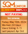 Incomeex HYIP Status Button
