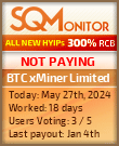 BTC xMiner Limited HYIP Status Button
