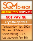 CryptoCapitals HYIP Status Button