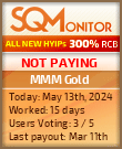 MMM Gold HYIP Status Button