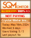 Crystal Water Invest HYIP Status Button