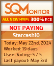 Starcash10 HYIP Status Button