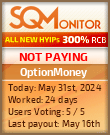 OptionMoney HYIP Status Button