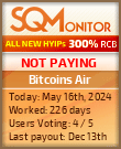 Bitcoins Air HYIP Status Button