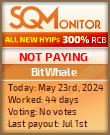 BitWhale HYIP Status Button