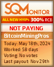 BitcoinMiningPros HYIP Status Button