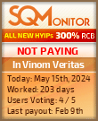 In Vinom Veritas HYIP Status Button