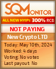 New Crypto LTD HYIP Status Button