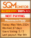 Maximum Hyip HYIP Status Button