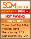 Morsa-fund HYIP Status Button