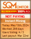 Instant Mining HYIP Status Button