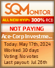 Ace-Corp Investment LTD HYIP Status Button