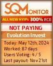 Evolution Invest HYIP Status Button