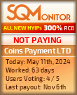 Coins Payment LTD HYIP Status Button