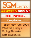 Cryptovest HYIP Status Button