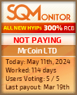 MrCoin LTD HYIP Status Button