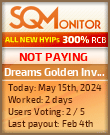 Dreams Golden Investment HYIP Status Button