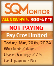 Pay Cros Limited HYIP Status Button