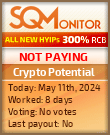 Crypto Potential HYIP Status Button