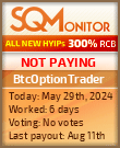 BtcOptionTrader HYIP Status Button
