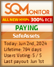 SafeAssets HYIP Status Button