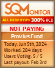Provius Fund HYIP Status Button