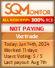 Vxrtrade HYIP Status Button