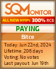 Bitce HYIP Status Button