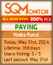Yinks Fund HYIP Status Button