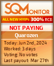 Quarozen HYIP Status Button