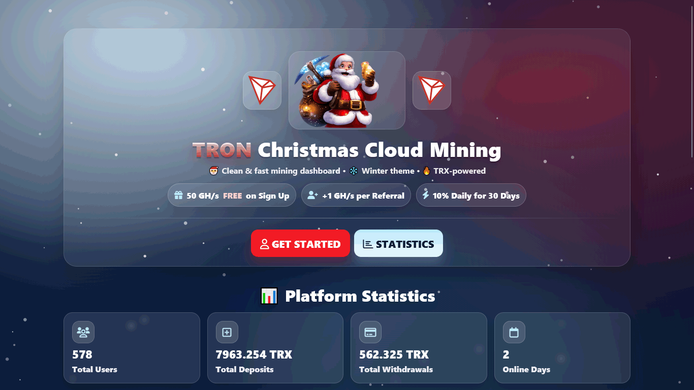 Вложить в Sant Clau Free Miners sant-clau.cloud